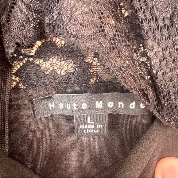 NWOT 🥀 Women's Black Lace Mini Dress Haute Monde - Picture 9 of 12